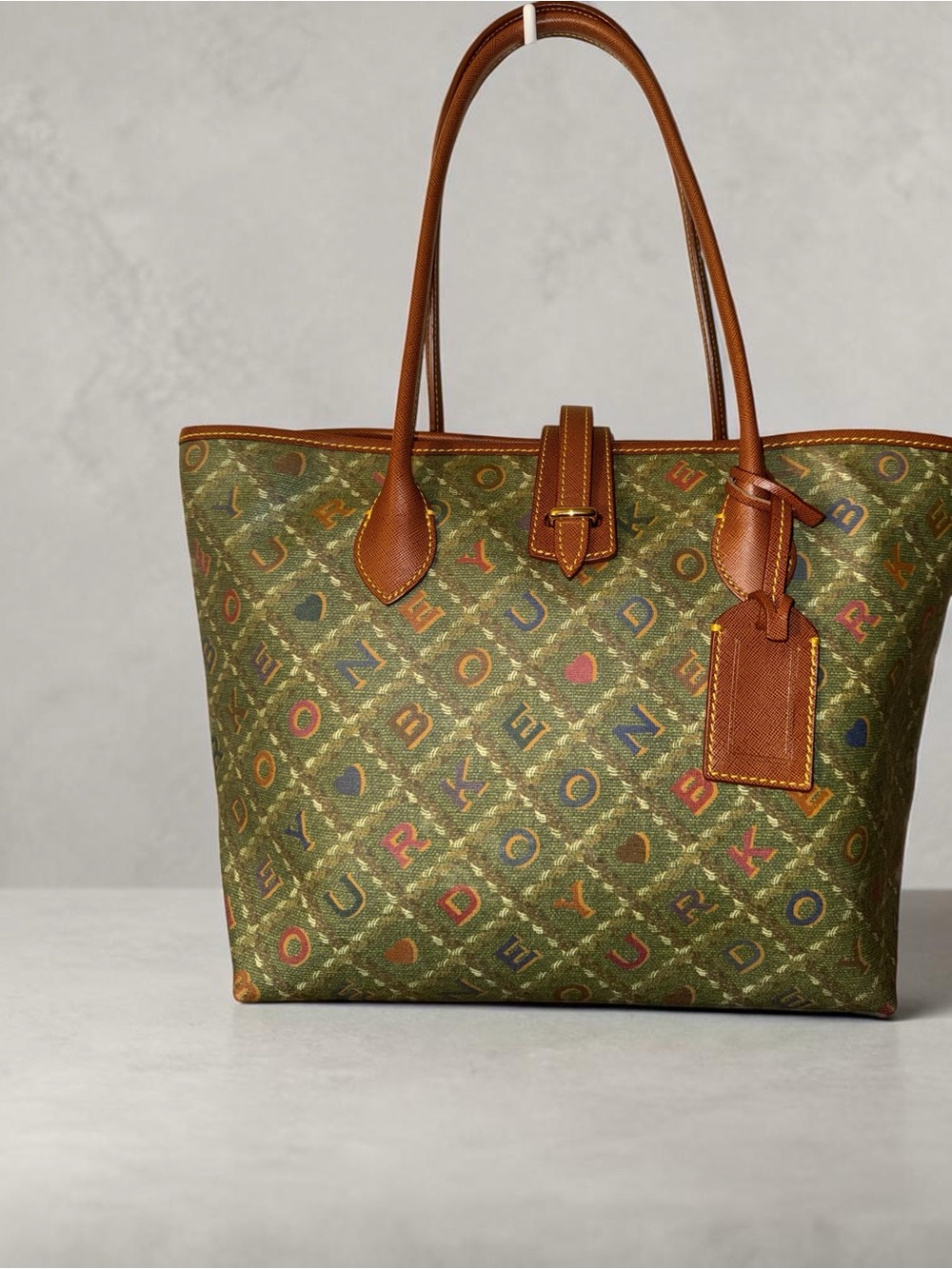 Dooney & Bourke Rainbow Monogram Tote Y2K Multicolor Logo Bag
